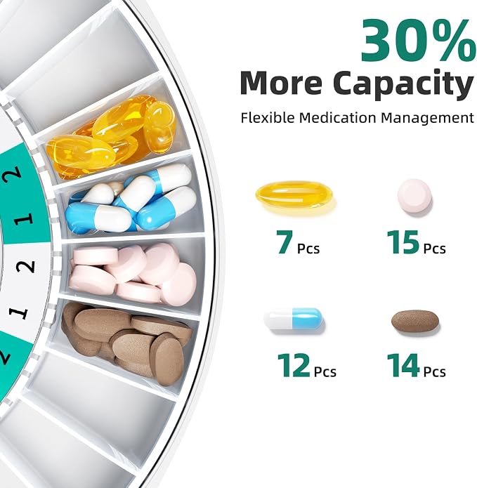Windtrace Automatic Pill Dispenser for Elderly, Electronic Monthly Pill Organizer with Alarm & Light, 28 Day Smart Lock Medication Dispenser, Timed Pill Dispenser Machine for Prescriptions & Vitamins