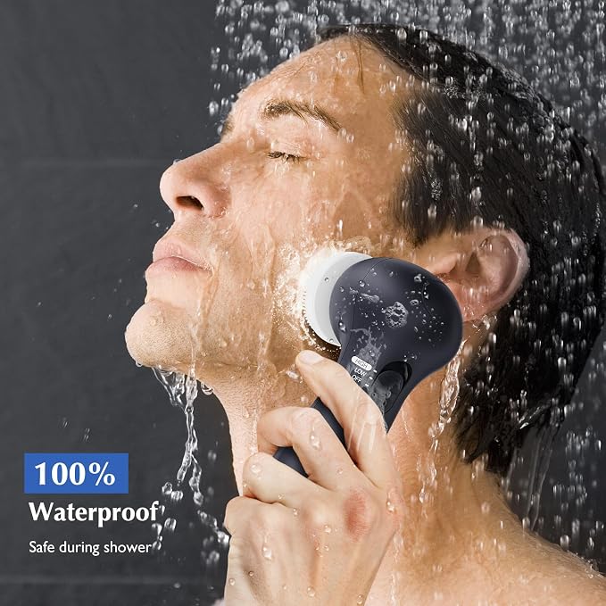COSLUS Facial Cleansing Brush Silicone Face Scrubber:Electric Exfoliating Silicone Electric Exfoliator Scrubber