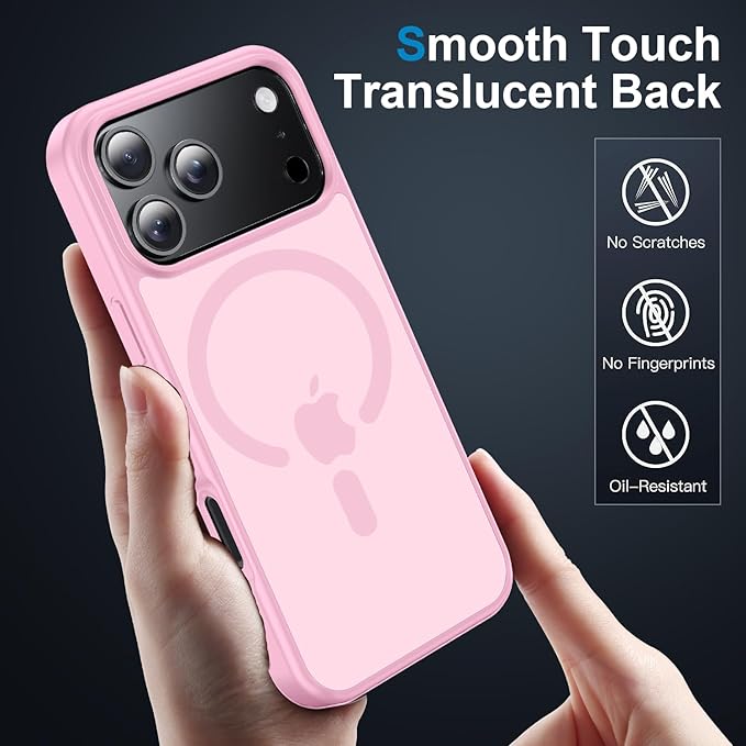 for iPhone 17 Pro Max case with Camera Lens Protector [10Ft Military-Grade Protection] Compatible with fit MagSafe Shockproof Cover Phone case for iPhone 17 Pro max 6.9 inch,Light Pink