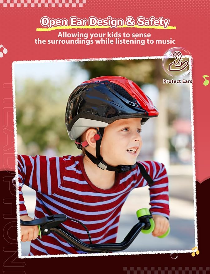 iClever Kids Headphones, Bluetooth 5.4 Air Conduction Open Ear Headphones, Safe Volume 74&85 dBA, Clear Audio, 360° Bending, Ultra-Light Comfortable Kids Bluetooth Headphones for iPad/Outdoor/Sports
