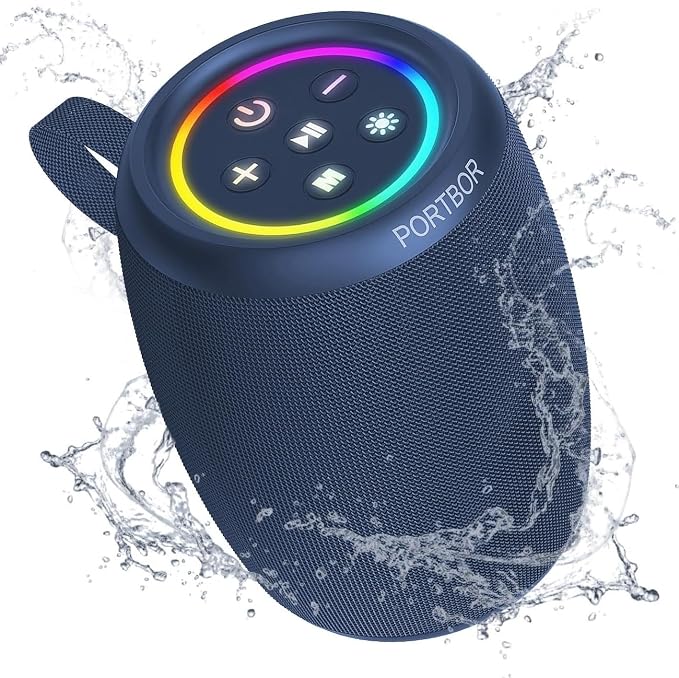 Bluetooth Speaker, Portable Wireless Speaker with Stereo Loud Sound, BT5.3, IPX5 Waterproof, TWS Pairing, for Outdoor Home Party Beach Camping, Electronics, Holiday Birthday Gift