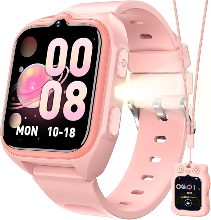 Blackview Kids Smart Watch with 32 Puzzle Games, HD Camera & Video Recording, 1.75" Touch Screen, Flashlight,Music Player, Pedometer, Alarm Clock,Stopwatch,Kids Watch for Girls Ages 4-12