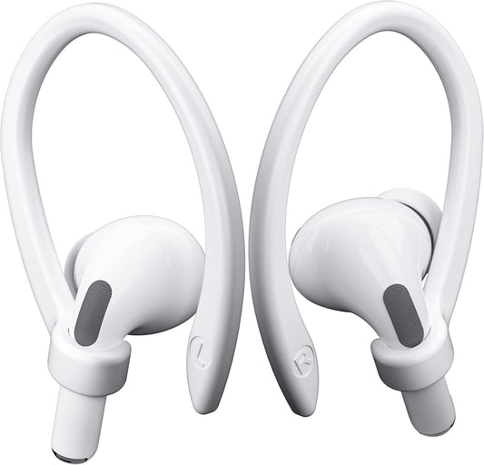 2 Pairs AirPods Ear Hooks for AirPods Pro 2, AirPods Pro, AirPods 4, 3, 2 & 1, Upgraded Anti Slip Sports Clip Hooks for AirPods 1, 2, 3, 4,Pro, Pro 2 – White