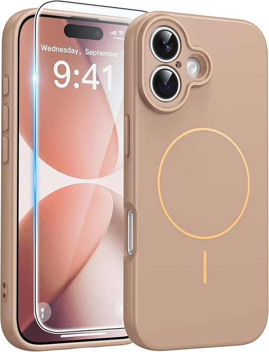 FNTCASE for iPhone 17 Case: [Compatible with Magsafe] Integrated Silicone Phone Cases with [Full Camera Protection] [Screen Protector] Military Grade Shockproof Protective Cover