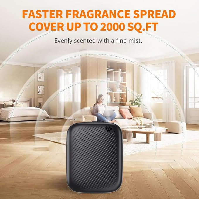 Smart Waterless Essential Oil Diffuser, 400ML Diffuser with 100ML Fragrance Scent Oils for Scent Air Machine with 12A1V Power Adapter for Large Room and Commercial Use, Cover Up to 2000 Sq.Ft