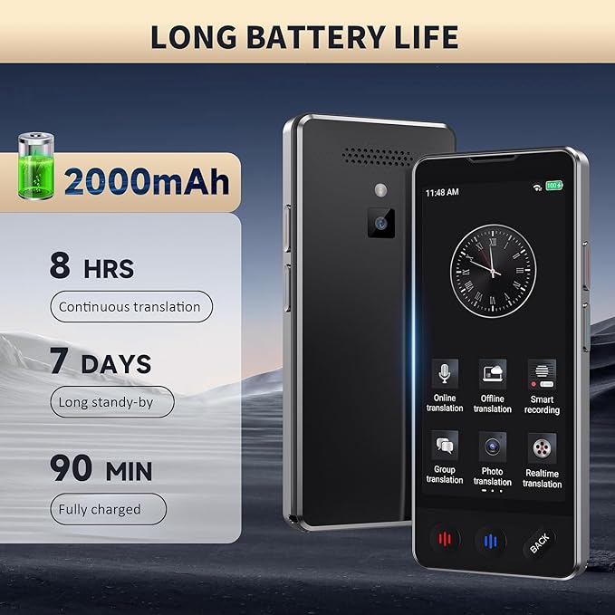 Language Translator Device No WiFi Needed, 2026 Upgraded AI Translator, Support 150 Languages Voice Instant Two-Way Translation, Offline/Photo Translator for Business Travel