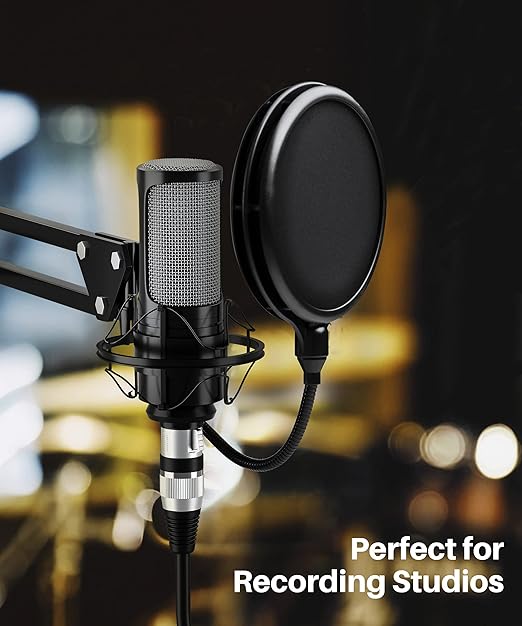 GEARit XLR Cables, Male to Female Microphone Cable 3-Pin Balanced Shielded Mixer XLR to XLR Cable for Recording Studio, Podcast, 200ft Black