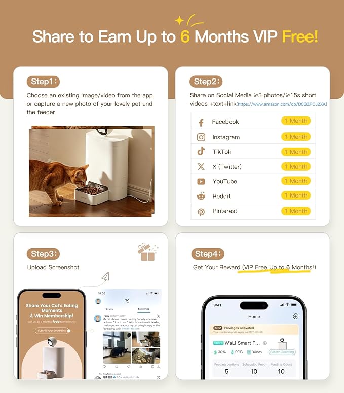 FEELNEEDY Automatic Cat Feeder with Camera 360°, 2k HD Video Night Vision, AI-Powered for Auto Pet Tracking, 5G/2.4G Wi-Fi & 2-Way Audio, Smart APP Control, Low Food Alert, 5.5L Timed Pet Feeder