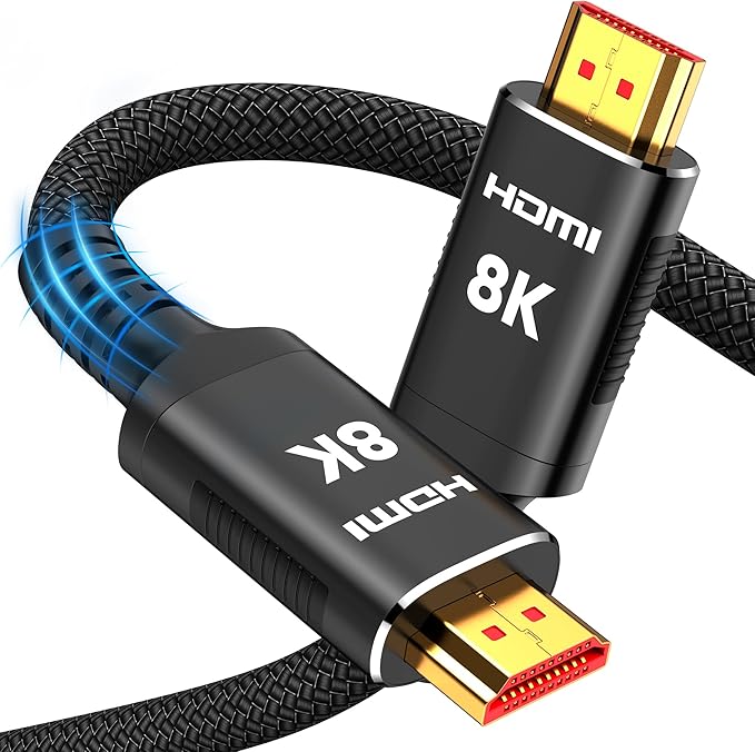 Snowkids 8K HDMI Cable 2.1 15FT 2-Pack, 48Gbps 4K Ultra High Speed Cord (8K@60Hz 7680x4320, 4K@120Hz) eARC HDR10 HDCP 2.2 & 2.3 3D, Compatible for PS-5/PS-4/X-Box/TV (Black)