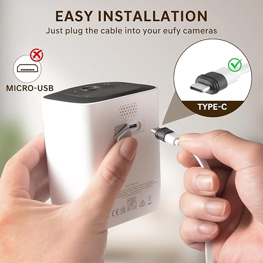 30FT Power Adapter Designed for eufy Security SoloCam S220/S340/S4/E30/E42, eufyCam S330/S3 Pro and eufy Security Indoor Cam S350/E30, Charger and Extension Cable Provide Continuous Charging (2)
