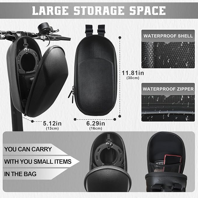 Electric Scooter Locks Anti Theft, E Scooter Phone Holder & Scooter Chain Lock with Key, Heavy-Duty Anti-Theft Lock with Waterproof Storage Bag, Accessories for Electric Scooters and Bicycles