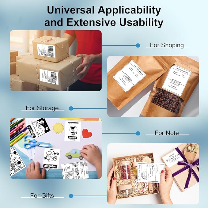 D450BT Bluetooth Shipping Label Printer & 250Pcs*2 4x6 Roll Thermal Labels, Wireless Label Printer for Small Business, Thermal Printer for Shipping Labels