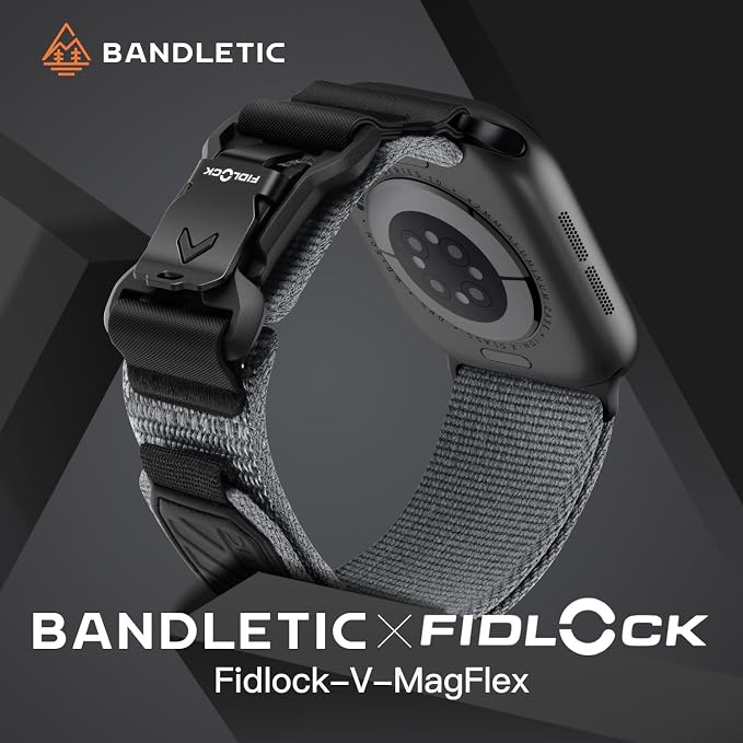 Bandletic Compatible with Apple Watch Series 11 Bands, Wide Soft Stretchy Sport Band with Magnetic Fidlock V-Buckle for iWatch 42mm(Series 11/10), 41mm(9/8/7), 40mm(SE3/SE2/SE/6/5/4), 38mm(3/2/1)