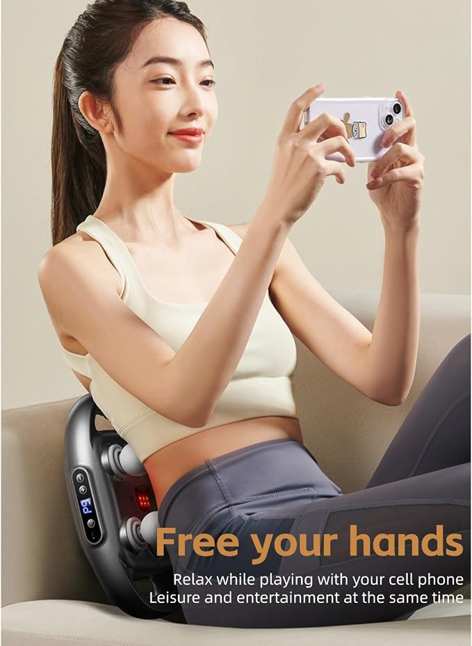 Yoidesu 6 Head Muscle Massager High Frequency Vibration Deep Tissue Massager 9 Modes 9 Levels Electric Body Massager with 2000mAh Battery for Home Gym Neck Hip and Thighs