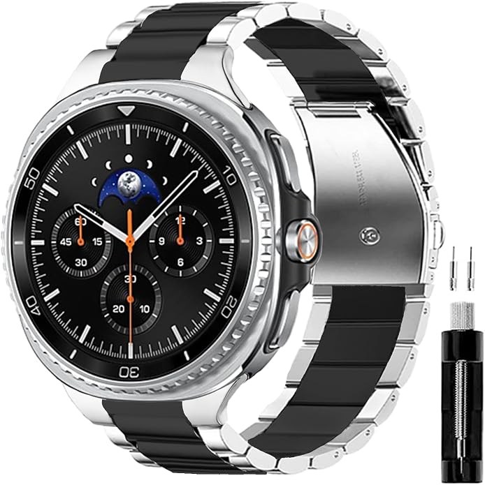 GOLDTOLUCK No Gap Stainless Steel Band Compatible with Samsung Galaxy Watch 8 7 6 5 4 Classic FE Pro Ultra 40mm 44mm 46mm 43mm 47mm 45mm 42mm Replacement Men Women Milanese Metal Elegant Casual