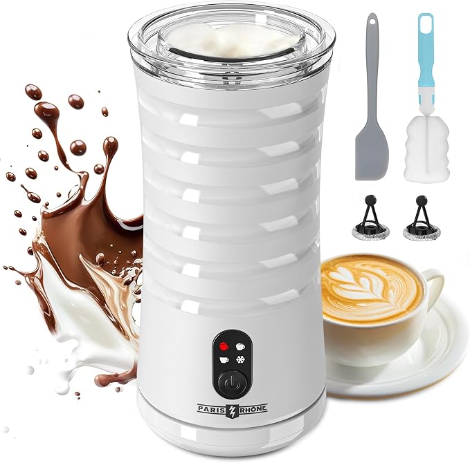 Electric Milk Steamer and Frother, Hot & Cold Foam Milk Warmer with Temperature Control, Auto Shut-Off Frothers for Coffee, Latte, Cappuccino, Macchiato