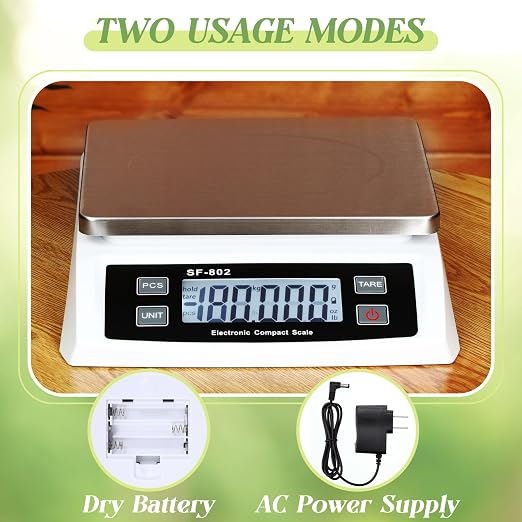 Copkim Large Digital Kitchen Scale 66LB 30kg Commercial Food Scale Stainless Bread Scale with LCD Display Commercial Weighing Devices for Baking Cooking(Silver)