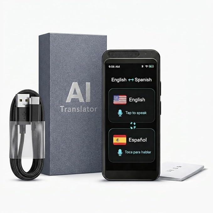 Pocket Language Translator Device No WiFi Needed Two Way Instant Translator with Offline Voice Photo Translation for Travel English Spanish Menus Hotels