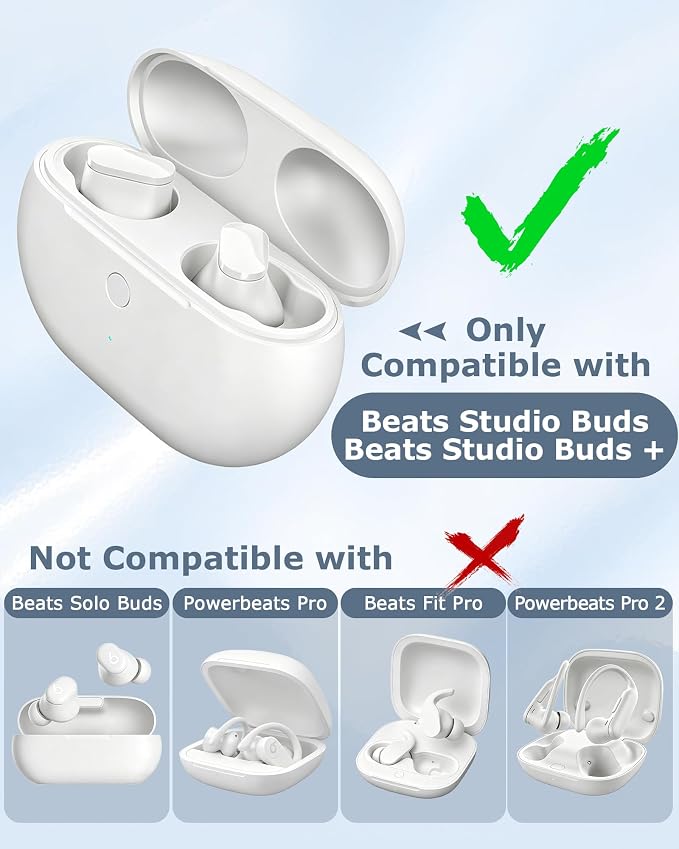 Charging Case Replacement for Studio Buds & Studio Buds+: 660mAh Earbuds Charger Case with Bluetooth Sync Button & USB-C Cable