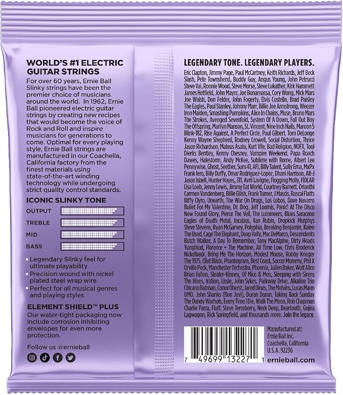 Ernie Ball Ultra Slinky Nickel Wound Electric Guitar Strings 3-pack, 10-48 Gauge (P03227)