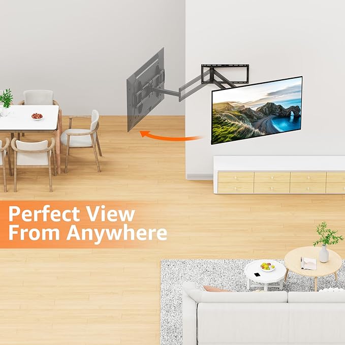 ELIVED Long Arm TV Mount for Most 42-90 Inch tvs, Full Motion Wall Bracket with 40.4 inch Long Extension Articulating TV Wall Mount, Max VESA 800x400mm, Holds up to 150lbs, fits Wood Studs 12"-24".