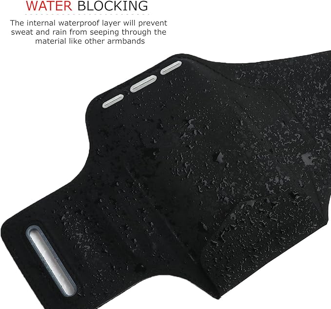 RevereSport Compatible iPhone 12 Pro Max Waterproof Running Armband with Extra Pockets for Keys, Cash and Credit Cards. Phone Arm Holder for Sports, Gym Workouts and Exercise