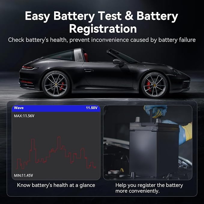 OBD2 Scanner iCarsoft CR V2.0 Diagnostic Tool with 8 Resets ABS Bleeding/SAS Calibration/Oil/EPB/ETC Reset, Full Systems Code Reader Scan Tools, ABS SRS Engine Transmission Battery Test Car Scanner