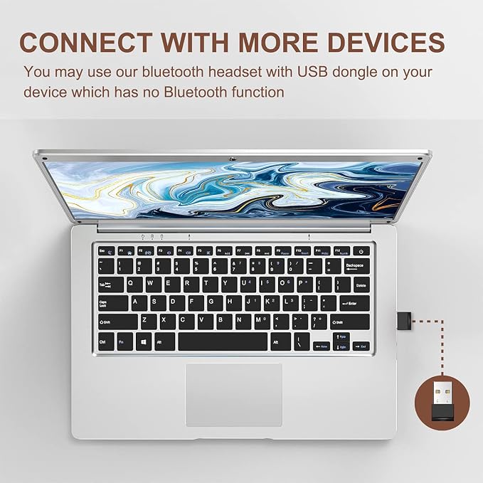 Trucker Bluetooth Headset V5.0, Wireless Headset with Noise Canceling&Mute Microphone for Cell Phones, On Ear Bluetooth Headphone for Computer, Zoom Meetings, Skype, Home Office