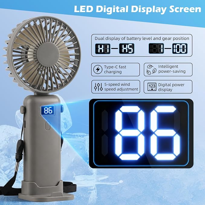 VZZNN 12 Pack Mini Portable Handheld Fan Bulk Small Cooling Fans High 5-Speed Rechargeable Fan For Travel, Office, Eyelash Drying, Lightweight, For Beach, Camping, Indoor Outdoor Use (4 Colors
