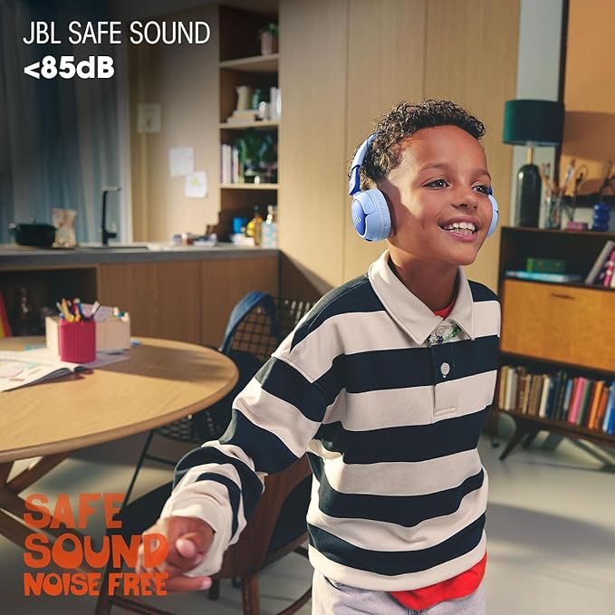 JBL Junior 320BT - Wireless on-Ear Kids Headphones with JBL Safe Sound (<85dB), Fit for Kids, Parental Control with Customizable Volume & Playtime and 50Hr Battery Life (Purple)