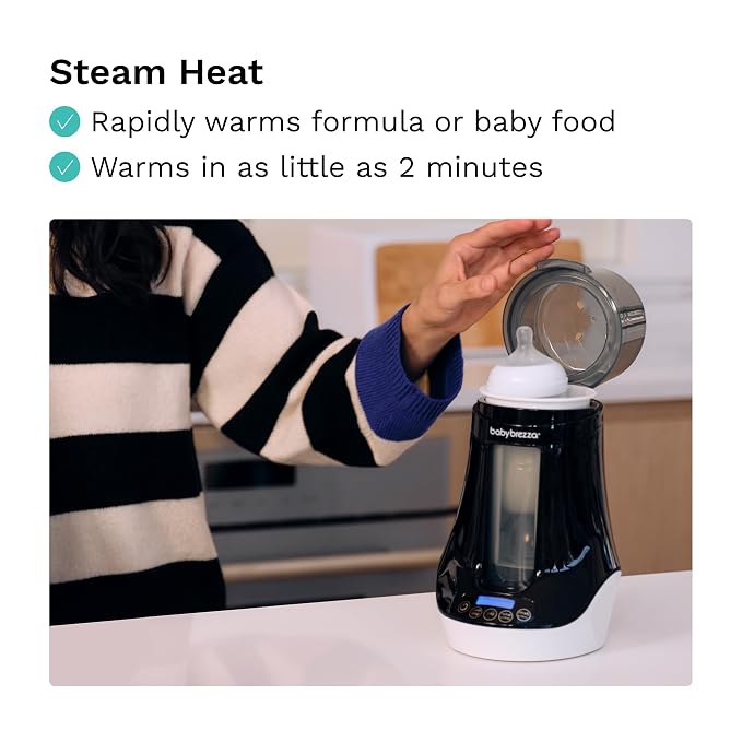 Baby Brezza Fast Baby Bottle Warmer - Baby Milk + Breastmilk Warmer Defroster – 2 Unique Temperatures for Breastmilk + Formula - Universal Fit for All Bottles, Bags + Jars