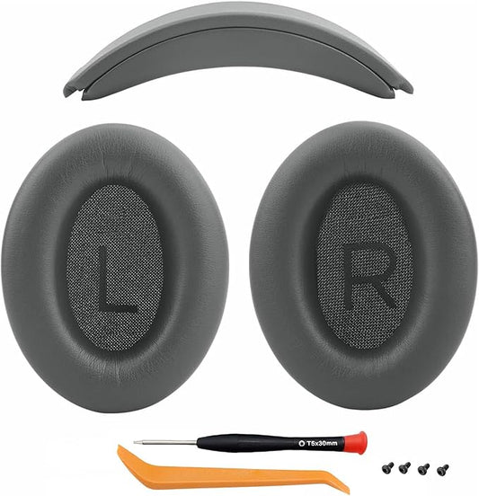 Ear Cushions and Headband Cushion Foam for Bose QuietComfort 45 (QC45) Headphones Accessories Easy to Install （45） (（45-Dark Gray）)