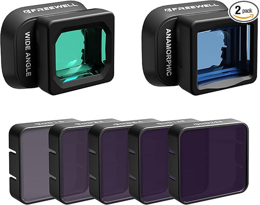 Freewell Advanced Wide Angle & Anamorphic Lens Kit for Mini 4 Pro Drone - Capture Expansive Landscapes & Cinematic Effects