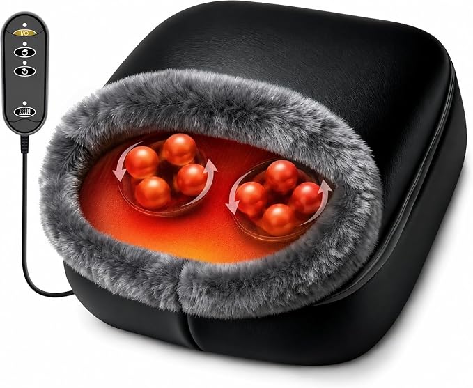 CooCoCo FSA Eligible Heated Foot Massager, HSA Approved Foot Warmer, Shiatsu Foot Heater for Plantar Fasciitis & Neuropathy, Feet Massage Machine for Pain Relief