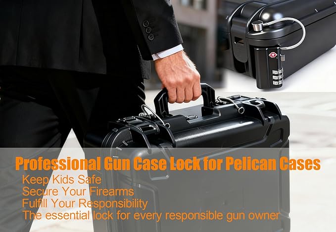TSA Approved Gun Case Locks 2 Pack - Heavy Duty Combination Lock, Keyless Security for Rifle Case, Pistol Case, Pelican Case & Airplane Travel Storage