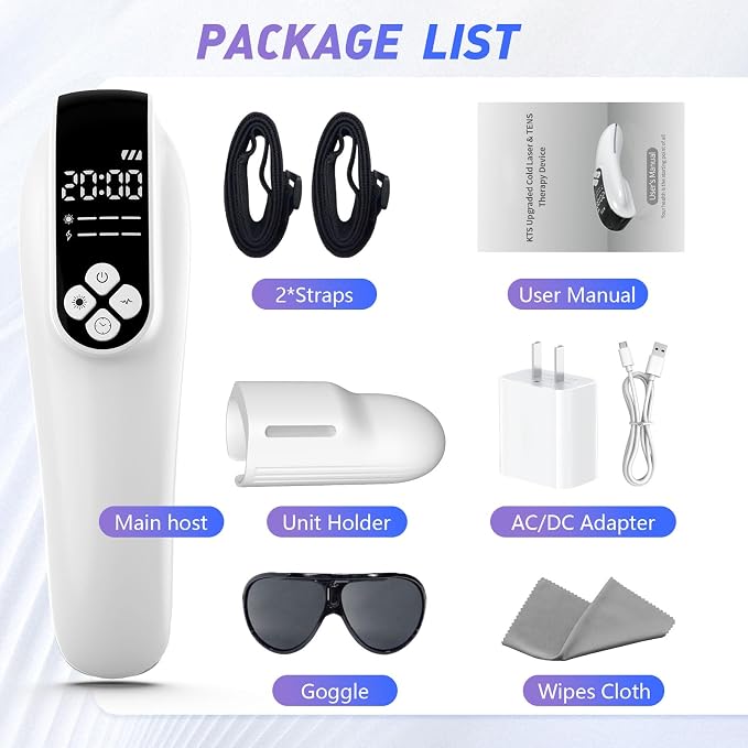 KTS Infrared Red Light Therapy Device for Dogs and Humans, Laser Therapy Devices with Straps for Muscle and Joint Pain Relief, Models:HD-Cure (White)