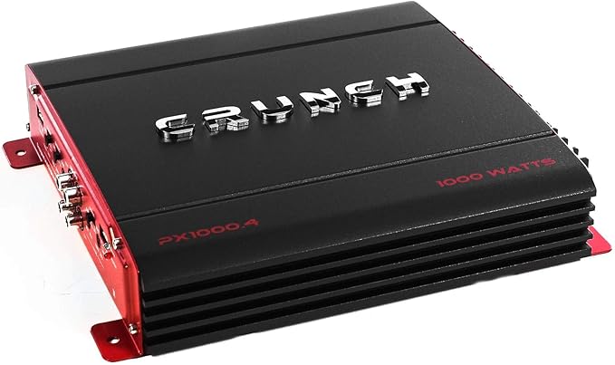 Crunch 4 Channel 1000 Watt Amp Car Truck Motor Vehicle Stereo Power Amplifier, PX 1000.4