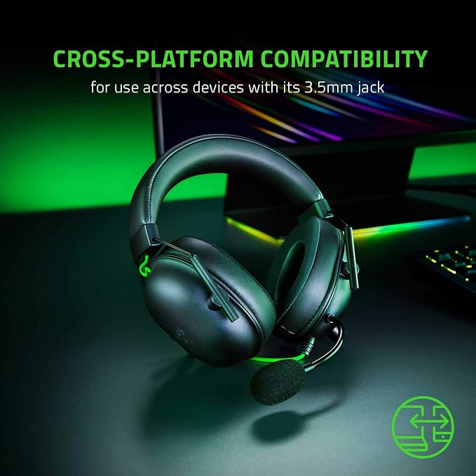 Razer BlackShark V2 X Gaming Headset: 7.1 Surround Sound - 50mm Drivers - Memory Foam Cushion - for PC, PS4, PS5, Switch - 3.5mm Audio Jack - Black (Pack of 8)