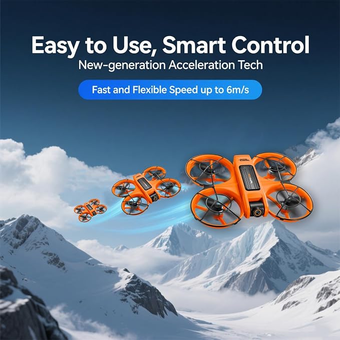 Drone with 4.5" HD Screen Remote, 2K Dual Camera Brushless Motor Quadcopter, 30 Min Flight with 2 Batteries, WiFi FPV, Follow Me, Auto Hover, 360° Protection, 3D Flip, Headless Mode, Includes Remote Lanyard - Great Gift for Adults and Beginners