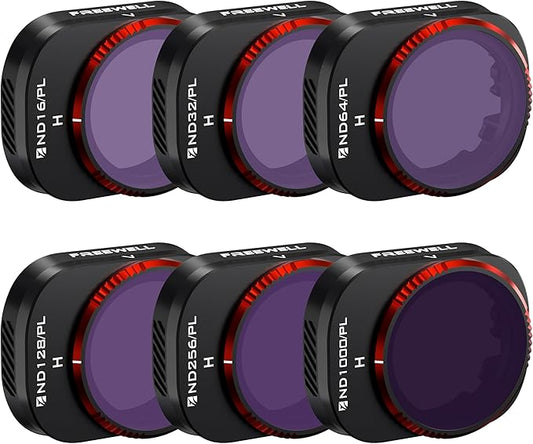 Freewell Bright Day-6Pack Hybrid ND16/PL, ND32/PL, ND64/PL, ND128/PL, ND256/PL, and ND1000/PL Compatible with Mini 4 Pro Vivid Color, Rich Contrast