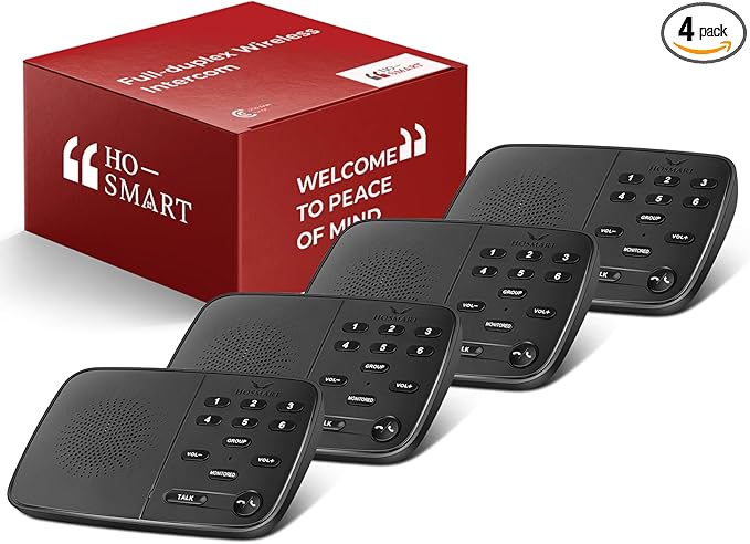 Hosmart UltraSpeak Pro Intercoms Wireless for Home, Two-Way Real-time Intercom Full Duplex Wireless Intercom System for Home Use, Clear Sound House Intercom System for Business with 1200 Feet Range