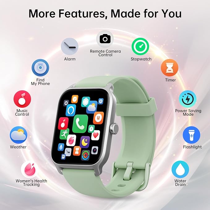 Tensky Smart Watch for Women/Men, 1.85'' HD Activity Smartwatch for iPhone/Android/Samsung, 100+ Sport Modes Fitness Tracker (Answer/Make Call), Alexa Built-in,Sleep/Heart Rate/SpO2 Monitor/Waterproof
