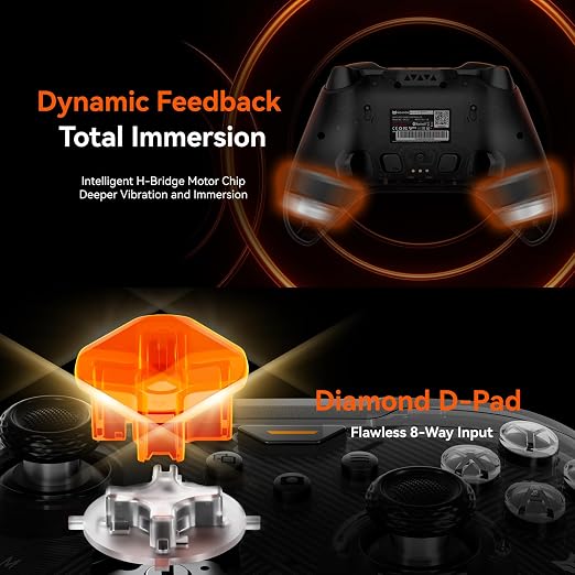 BIGBIG WON Storm(Gale2) Wireless PC Controller, Bluetooth Gaming Controller 2000Hz Polling Rate, Near-Zero Latency, TMR Sticks, Hall & Micro-switch Triggers, 16 Mechanical Buttons, 4 Customizable Back Paddles, for Windows PC/Switch 2/Switch/Android/IOS