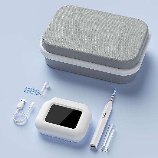 Ear Wax Removal Tool Camera with Screen, Smart Screen Ear Wax Removal Kit with 2.8'' HD Display, WiFi Automatic Connect - Ear Cleaner Tool with Camera&Screen, 6 Replaceable Tips, No App/Phone Needed