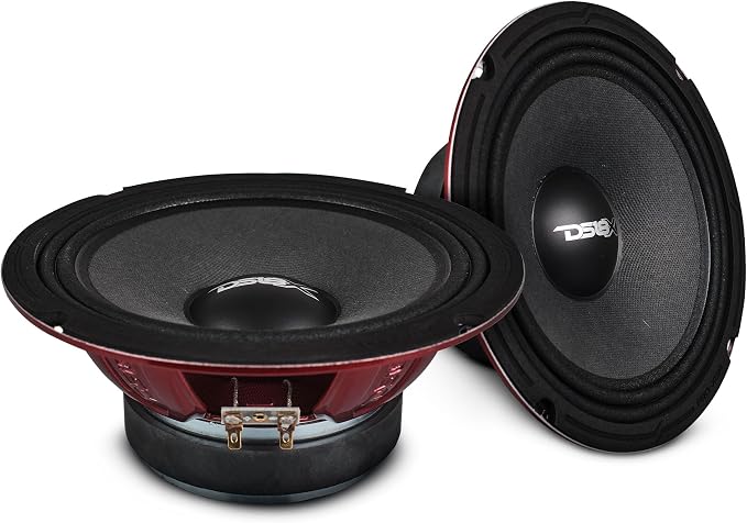DS18 PRO-X8.4M Loudspeaker - 4", Midrange, Red Steel Basket, 550W Max, 275W RMS, 8 Ohms - Premium Quality Audio Door Speakers for Car or Truck Stereo Sound System (1 Speaker)