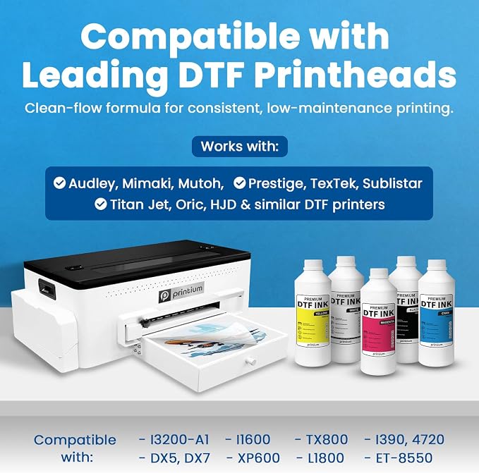 DTF Ink Magenta 33.8 fl oz (1000ml) | High Opacity Clog-Free Formula | Compatible with ET8550 L1800 XP600 I3200 4720 XP15000 & All Printheads | Reliable Color Accuracy & Smooth Flow
