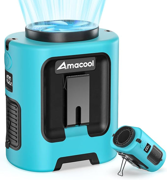 AMACOOL Mini Portable Waist Fan Clip on, Gifts for Father Him Men Dad Husband, 13000RPM Rapid-Cooling Personal Neck Fans, Wearable Shirt Belt Fan for Women Men Outdoor Work Jobsite Travel Camping