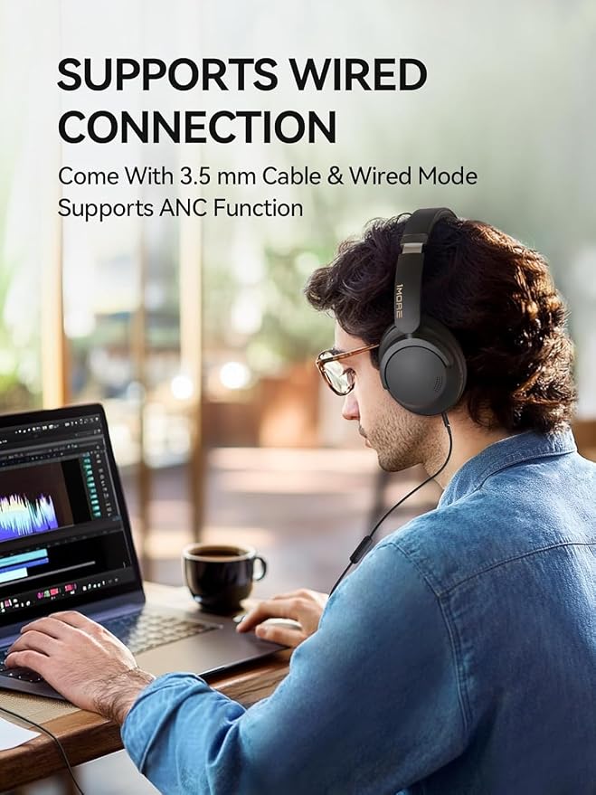 1MORE SonoFlow-Pro Noise Cancelling Headphones - HQ51 Over Ear Bluetooth Headphones with LDAC for Hi-Res Wireless Audio,100H Playtime, Bluetooth 5.4, QuietMax ANC, Comfortable Fit (Matte Gray)
