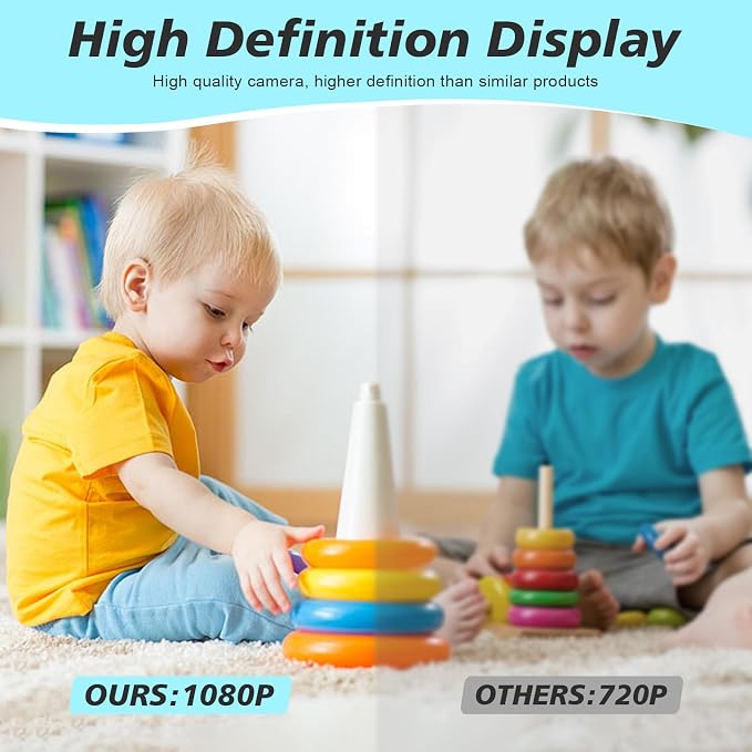 Digital Clock Style Indoor WiFi Camera 1080P HD - Night Vision, Visible Desk Placement for Baby Pet Elderly Monitoring