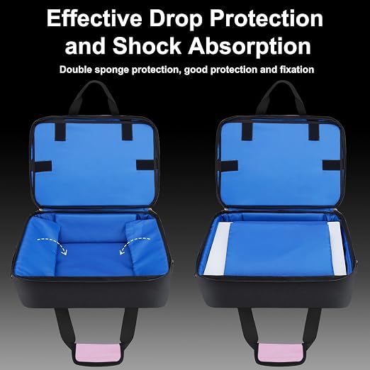 Carrying Case Fit for PS5, Travel Thickened Protective Bag Compatible with Playstation 5 Console, Headset, PS5 Controller, Game Discs, and Gaming Accessories, Pink